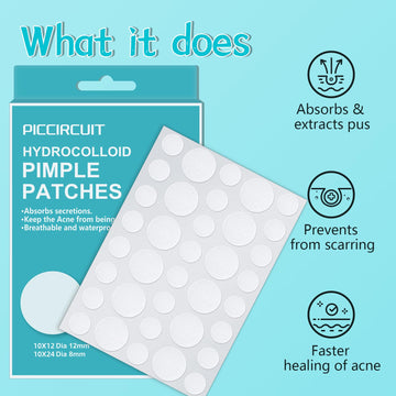 PICcircuit hydrocolloid patch with invisible finish blends with skin.