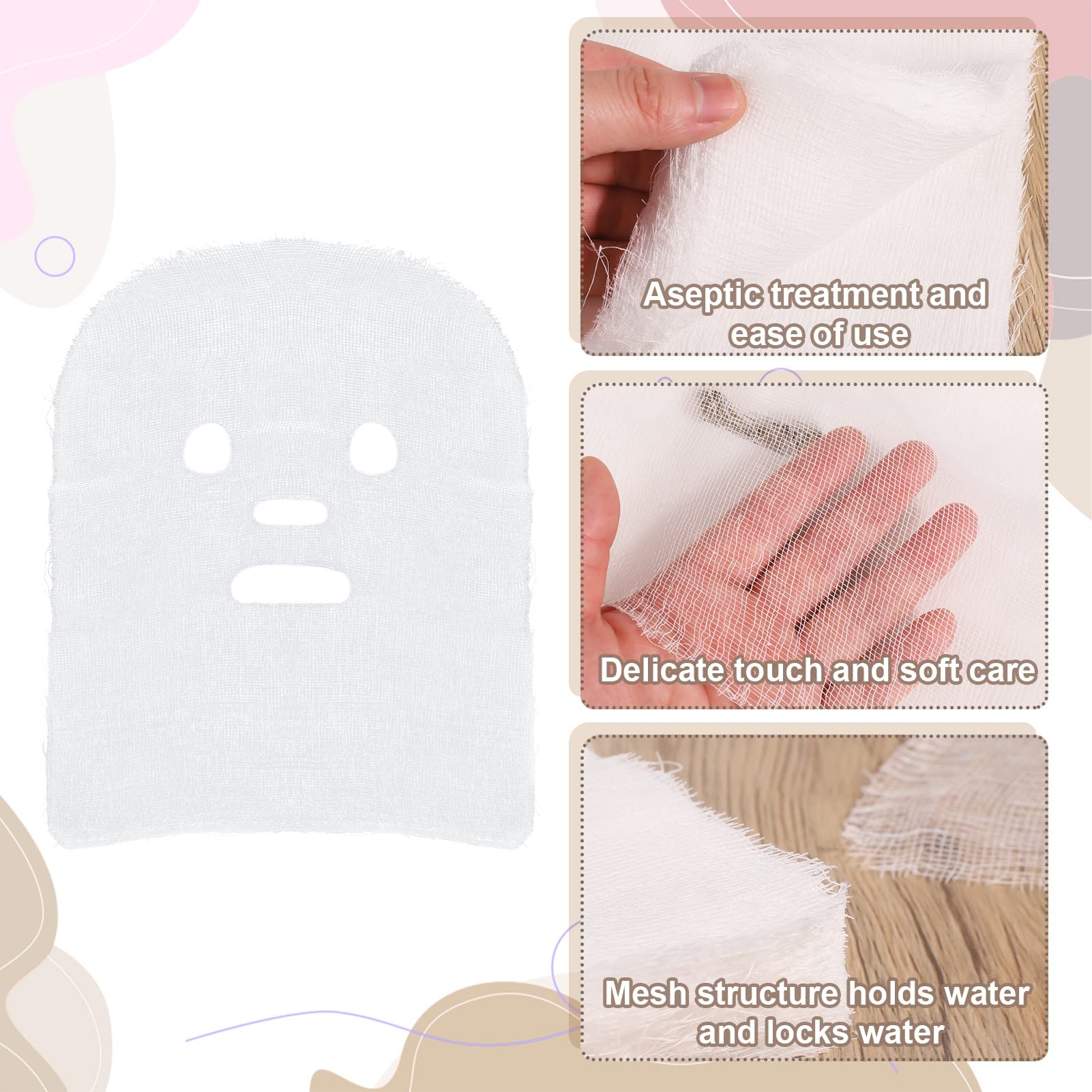 Gasa facial Picidae textura suave para aplicar cosméticos.