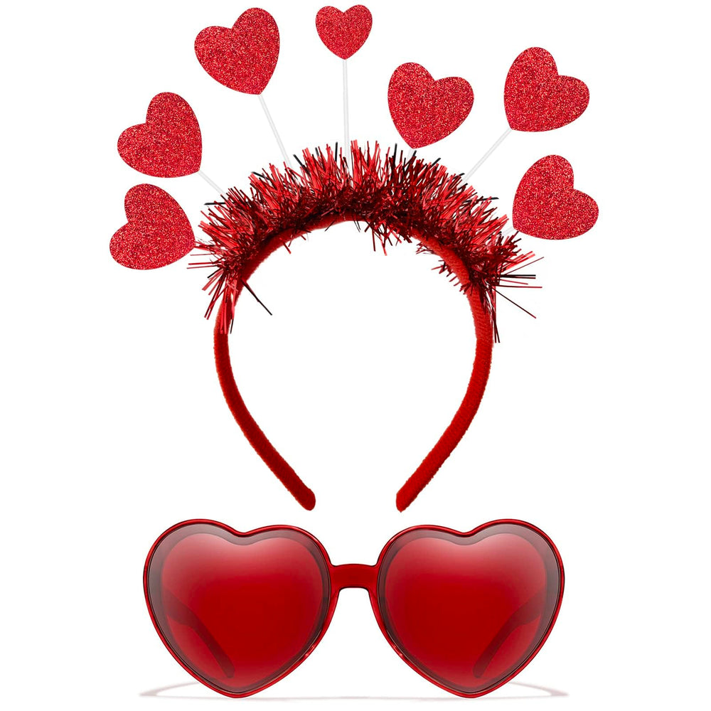 Pick Valley diadema corazon rojo, accesorio romántico para fiestas y eventos