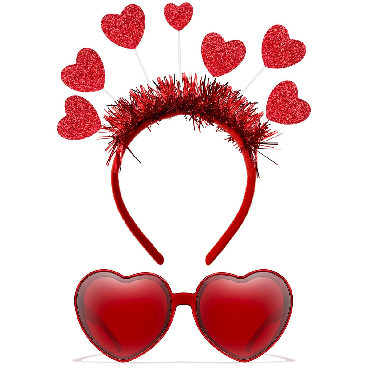 Pick Valley diadema corazon rojo, accesorio romántico para fiestas y eventos