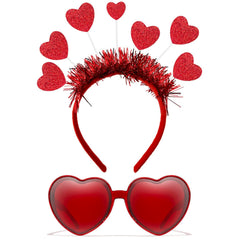 Pick Valley diadema corazon rojo, accesorio romántico para fiestas y eventos