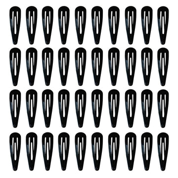 Barrettes PIDOUDOU negras, 40 piezas, fijación firme para peinados estables.