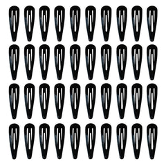 Barrettes PIDOUDOU negras, 40 piezas, fijación firme para peinados estables.