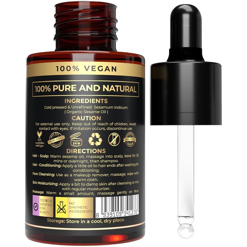The Organic Forest Piel radiante con aceite de sésamo orgánico para nutrir la piel.