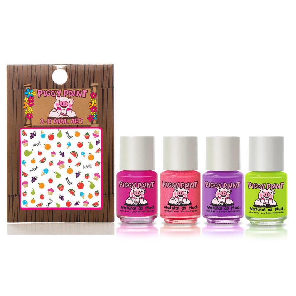 Piggy Paint Cutie Fruity: accesorios de diseño 3D para decorar uñas de niñas.