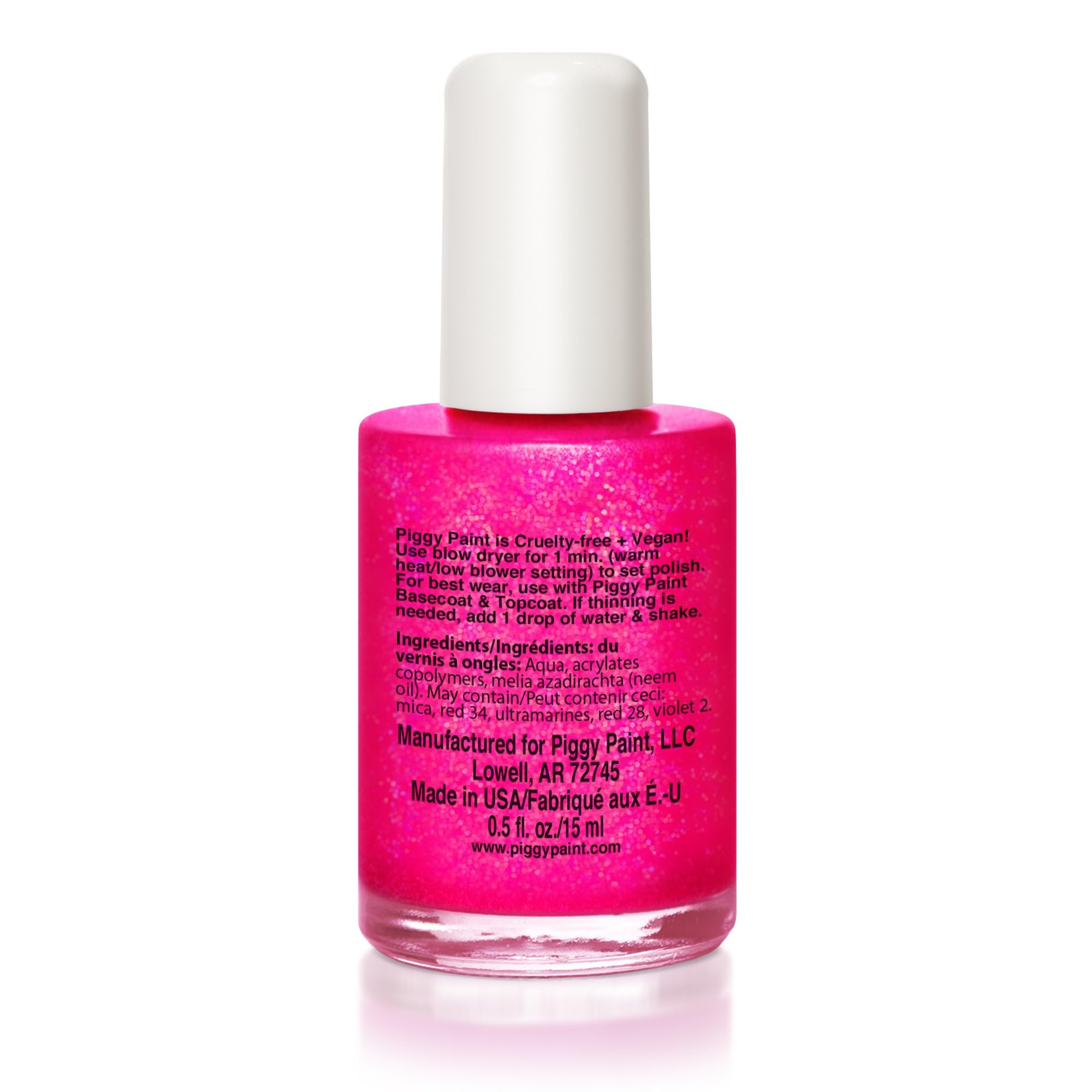Piggy Paint Neon Lights, brillo glitter, ideal para uñas divertidas y seguras.