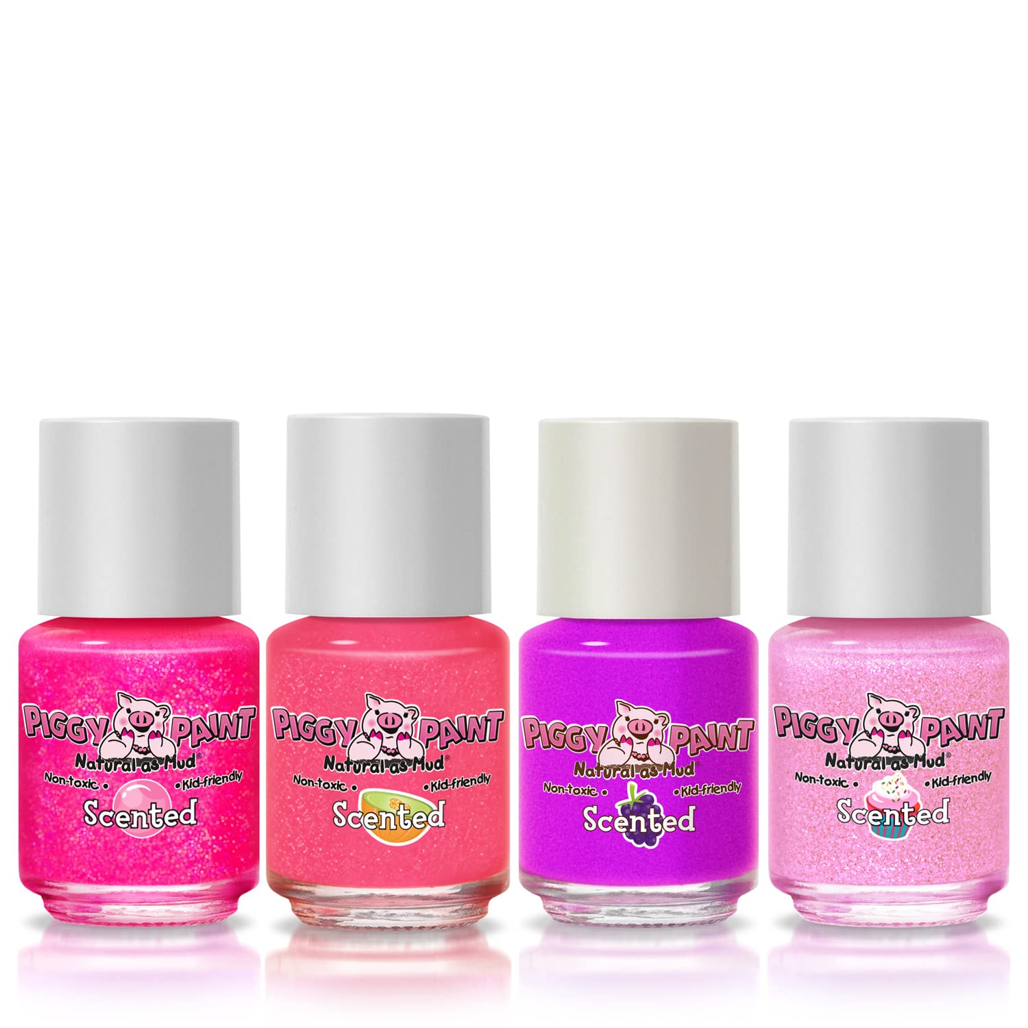 Piggy Paint: conjunto de 4 piruletas afortunadas, colores divertidos sin tóxicos.