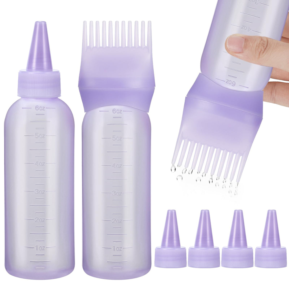 Pimoys aplicador-aceite-cabello para aplicación precisa.