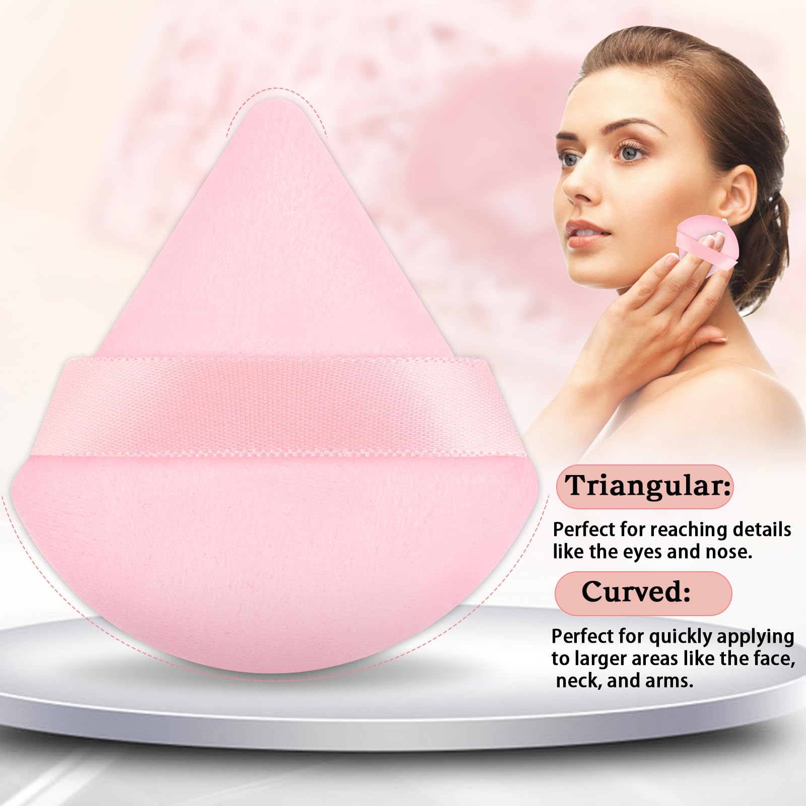 Pimoys esponja de maquillaje rosa en forma triangular para contornos.