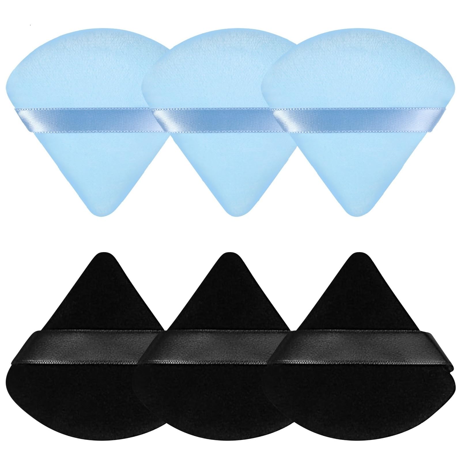 Pimoys esponja de polvo con diseño triangular y redondo, lote de 6 para base y contorno