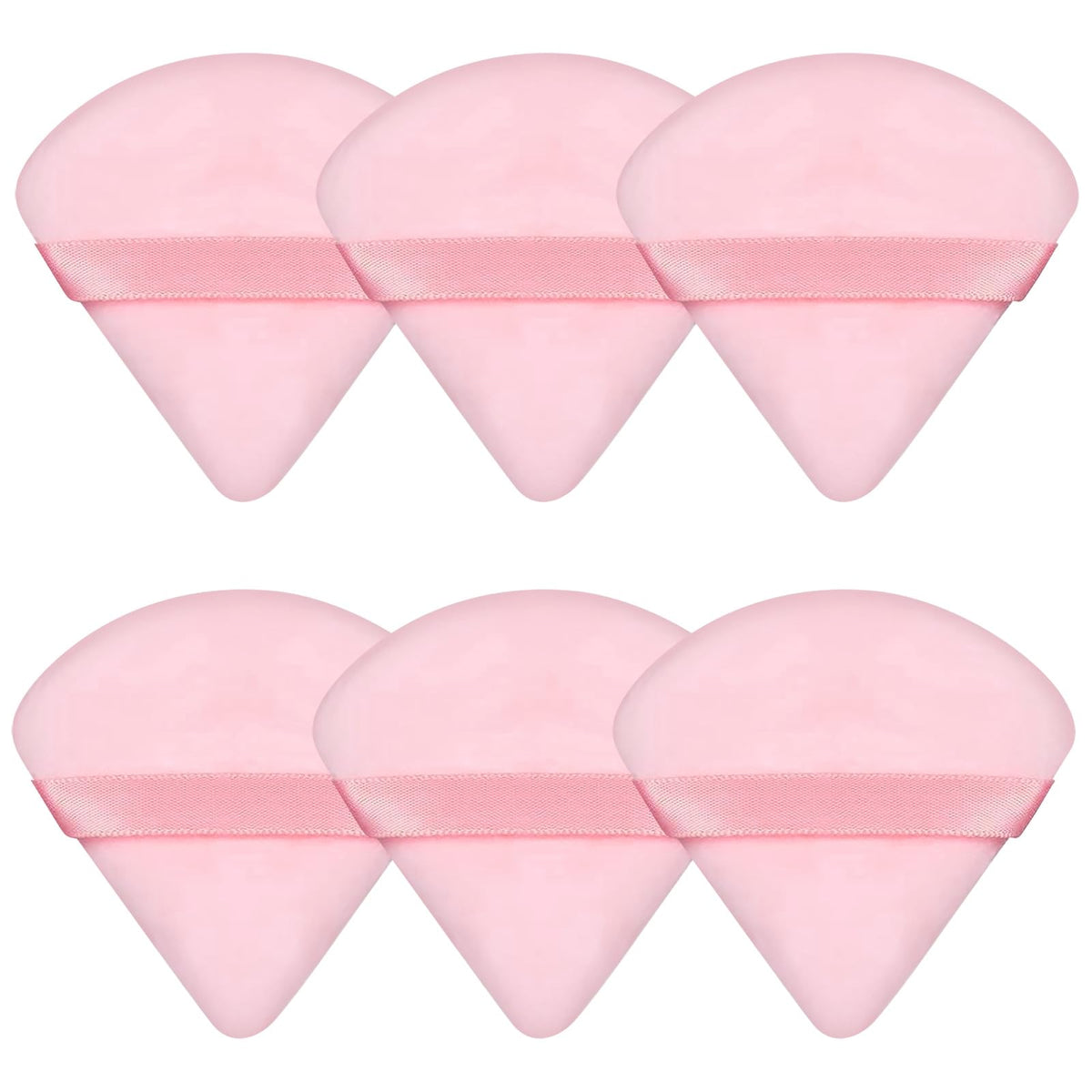 Esponja Pimoys para polvo con diseño triangular rosa, ideal para base y contorno.