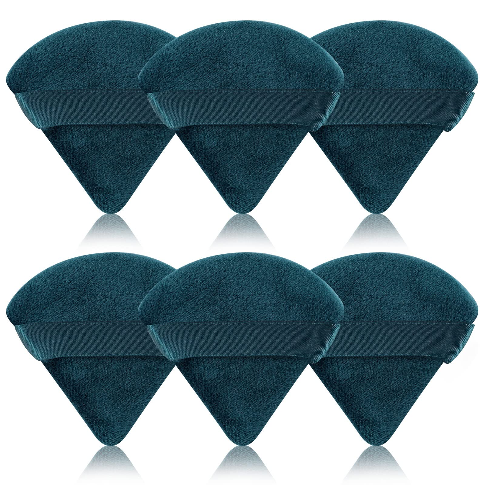 Pimoys puff de maquillaje triangular azul pavo real para mayor precisión en rostro