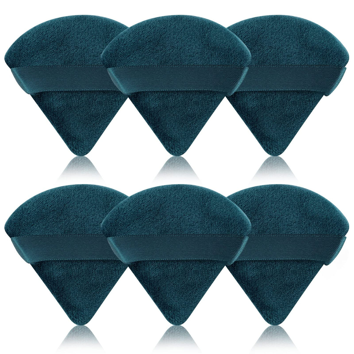 Pimoys puff de maquillaje triangular azul pavo real para mayor precisión en rostro