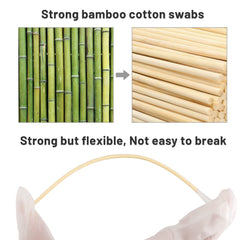 Pingmic hisopos con tallos de bambú, diseño duradero para limpieza precisa.
