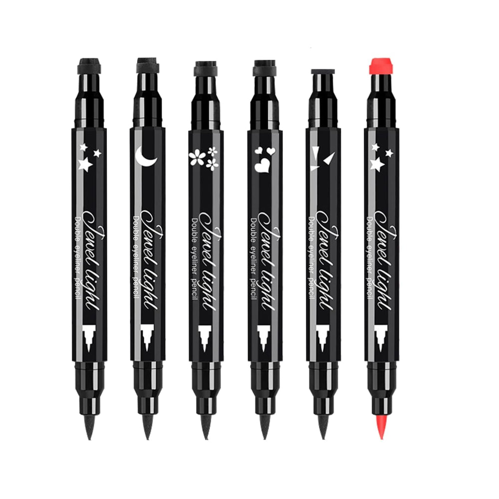 Pinkiou set delineador estampas dobles de 6 piezas para looks rápidos y creativos