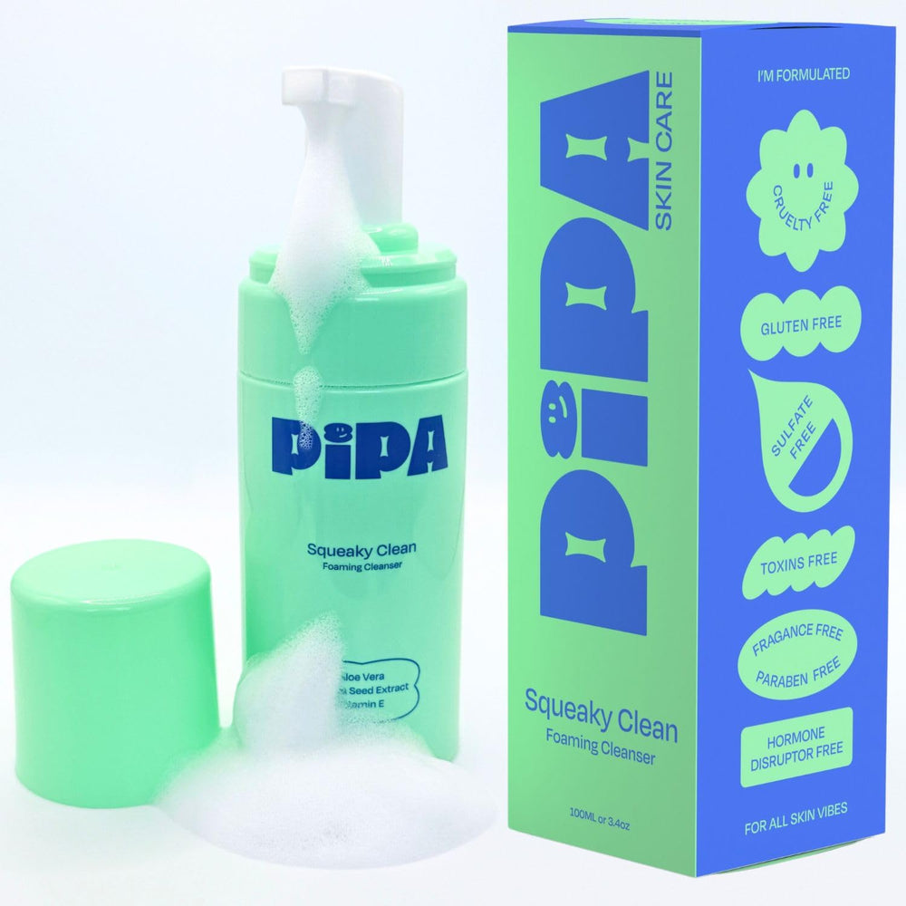 Pipa Skincare Squeaky Clean, botella del limpiador espumoso para uso diario