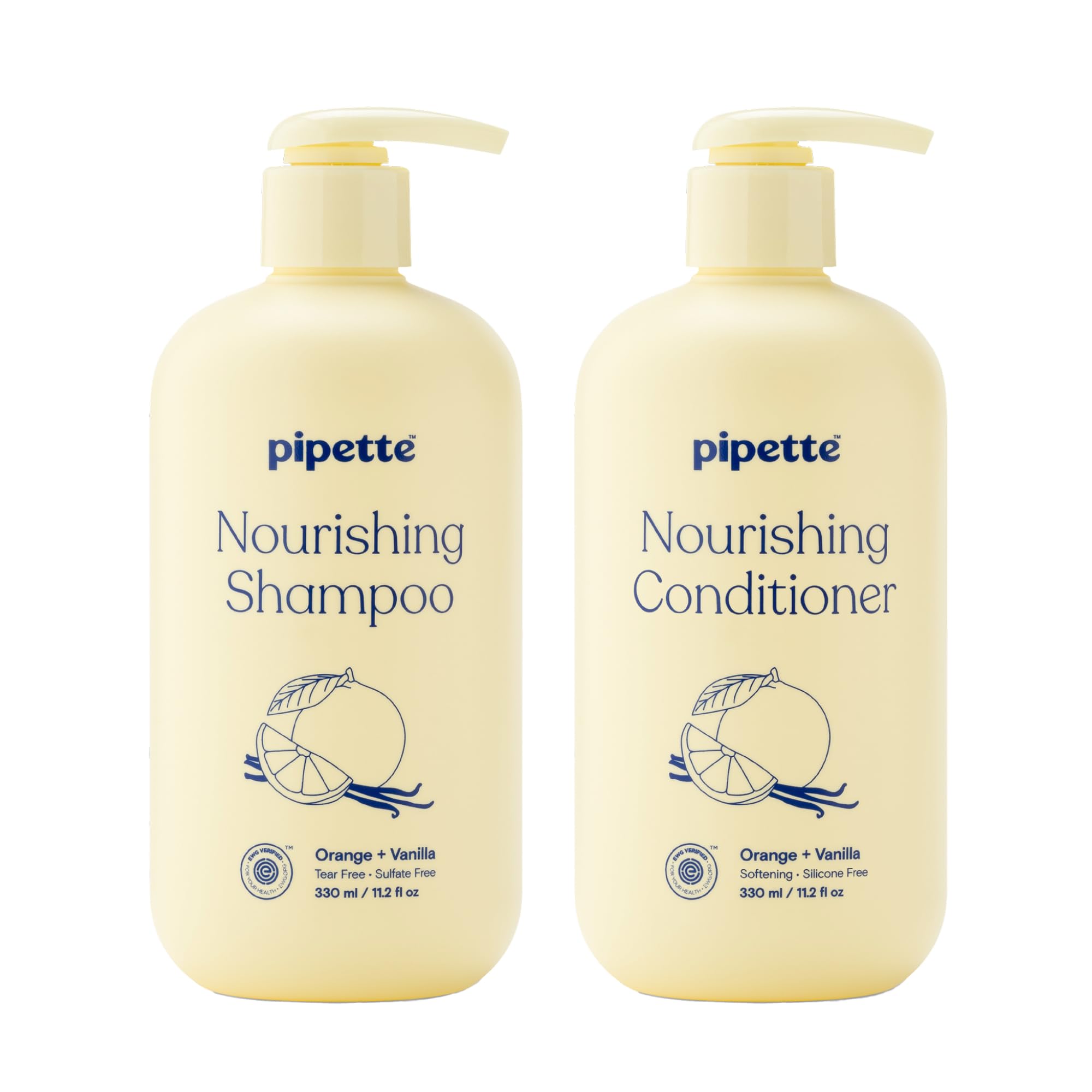 Pipette daily nourishing shampoo bottle with gentle cleansing for kids.