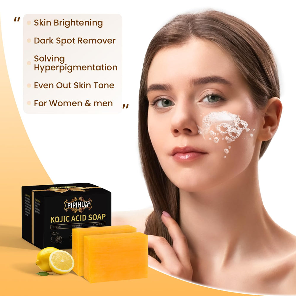 Jabón PIPIHUA Kojic con curcuma, textura suave para piel equilibrada