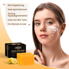 Jabón PIPIHUA Kojic con curcuma, textura suave para piel equilibrada