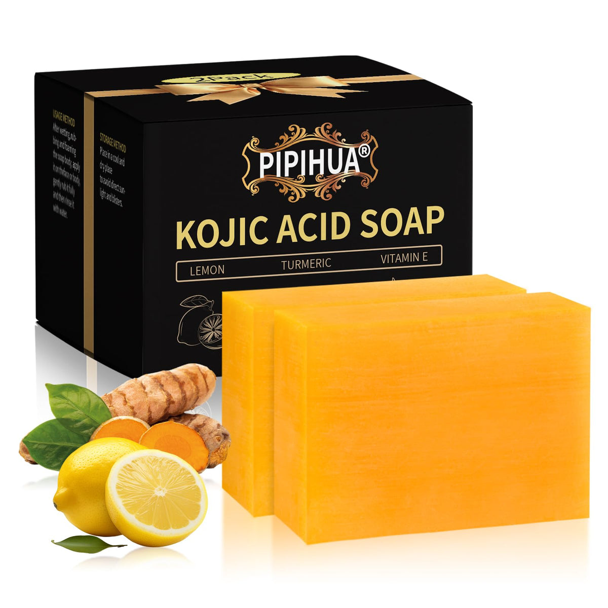 Jabón PIPIHUA Kojic con limón, aroma cítrico y piel luminosa