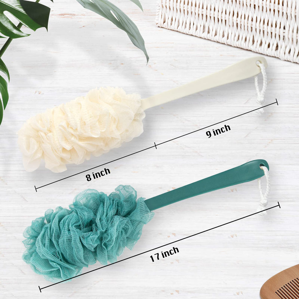 Lufa PIPUHA para ducha con mango largo, ideal para alcance de espalda