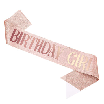 Piriuuo cinta Cumpleanos Rose Gold frente, brillo elegante para fotos