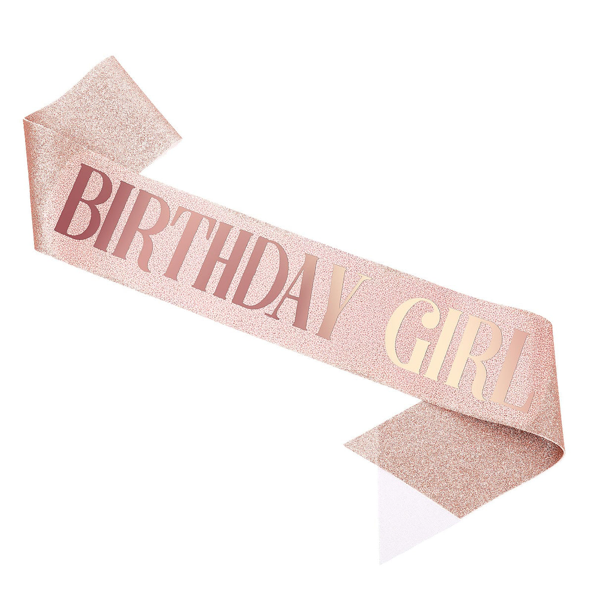 Piriuuo cinta Cumpleanos Rose Gold frente, brillo elegante para fotos