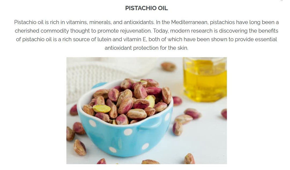 Pistache Skincare Fórmula natural y ética, libre de crueldad animal.