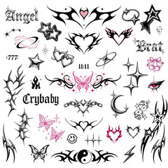 Pixel Hearts: tatuajes neotribal para looks audaces en fiestas.