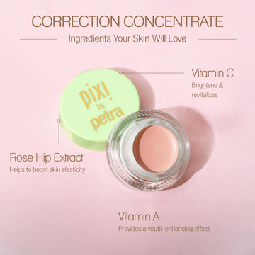 Pixi Beauty Correction Concentrate with rosehip supports skin elasticity and a healthy glow.