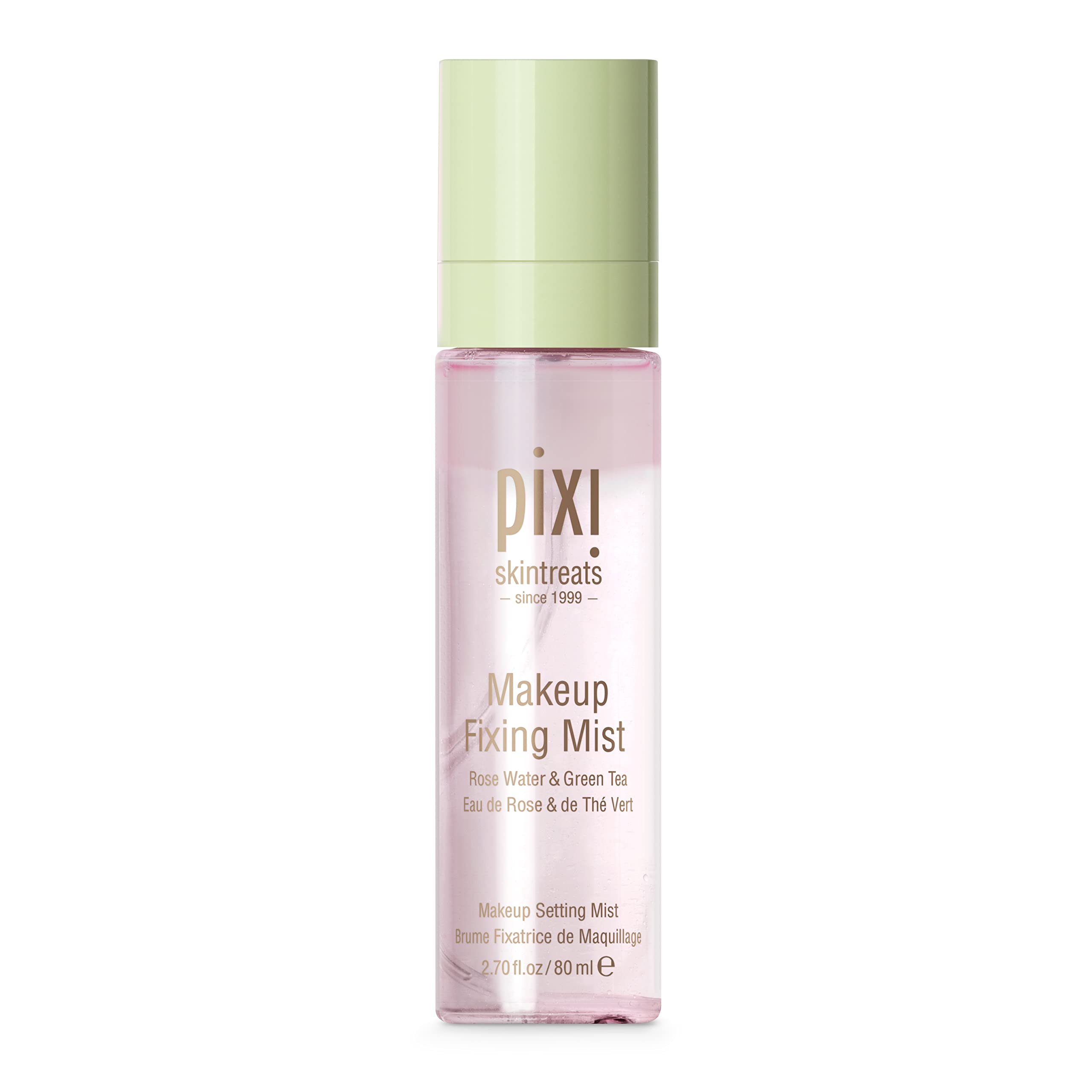 Pixi fijador maquillaje bruma, botella de 80 ml, para mayor duración.
