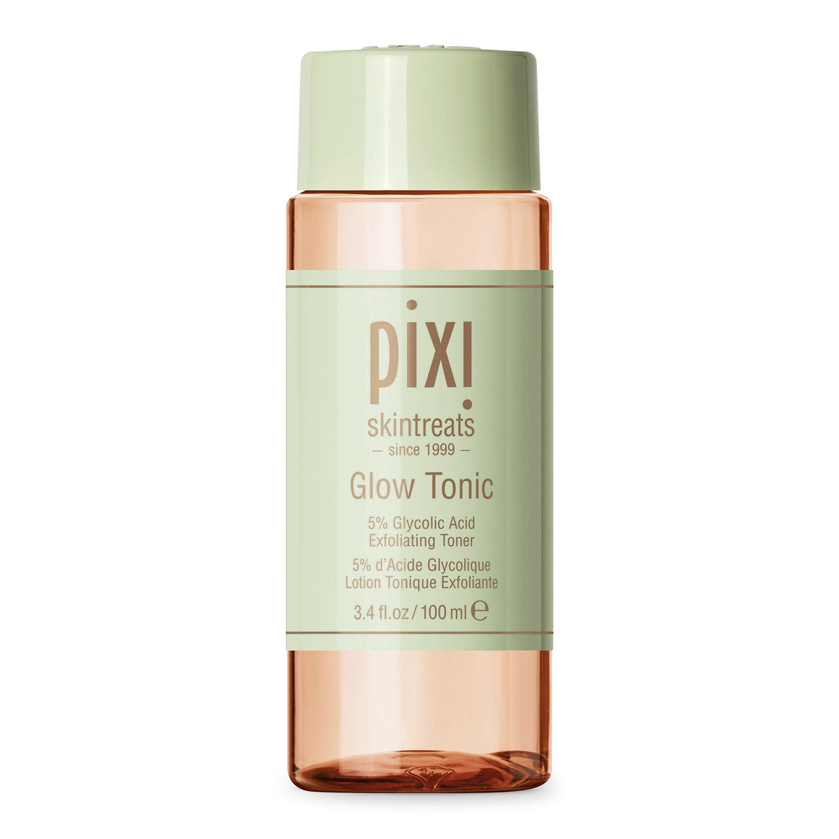 Pixi Glow Tonic: botella frontal para la rutina diaria de cuidado facial.
