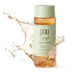 Pixi Glow Tonic: etiqueta destacando ácido glicólico al 5% para exfoliación suave.