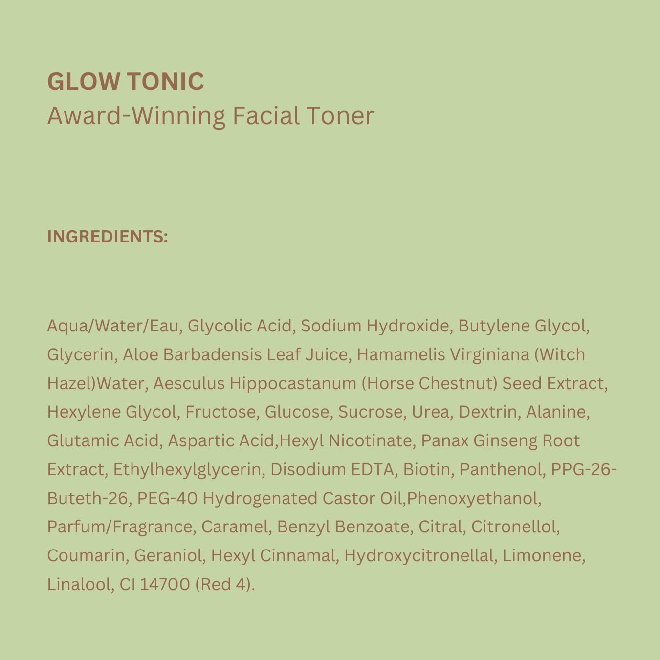 Pixi Glow Tonic: caja de presentación para cuidado diario.