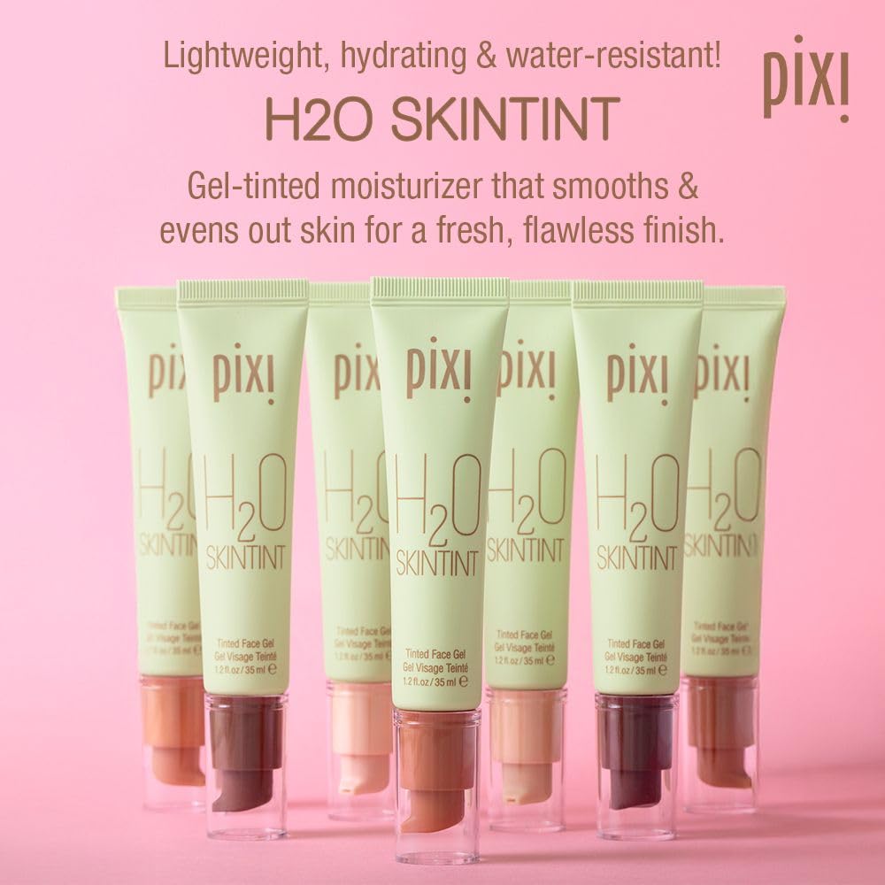 Pixi H2O SkinTint swirl texture blending for even tone.