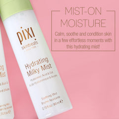 Pixi Milky Mist, aplicación suave en el rostro para hidratación instantánea.