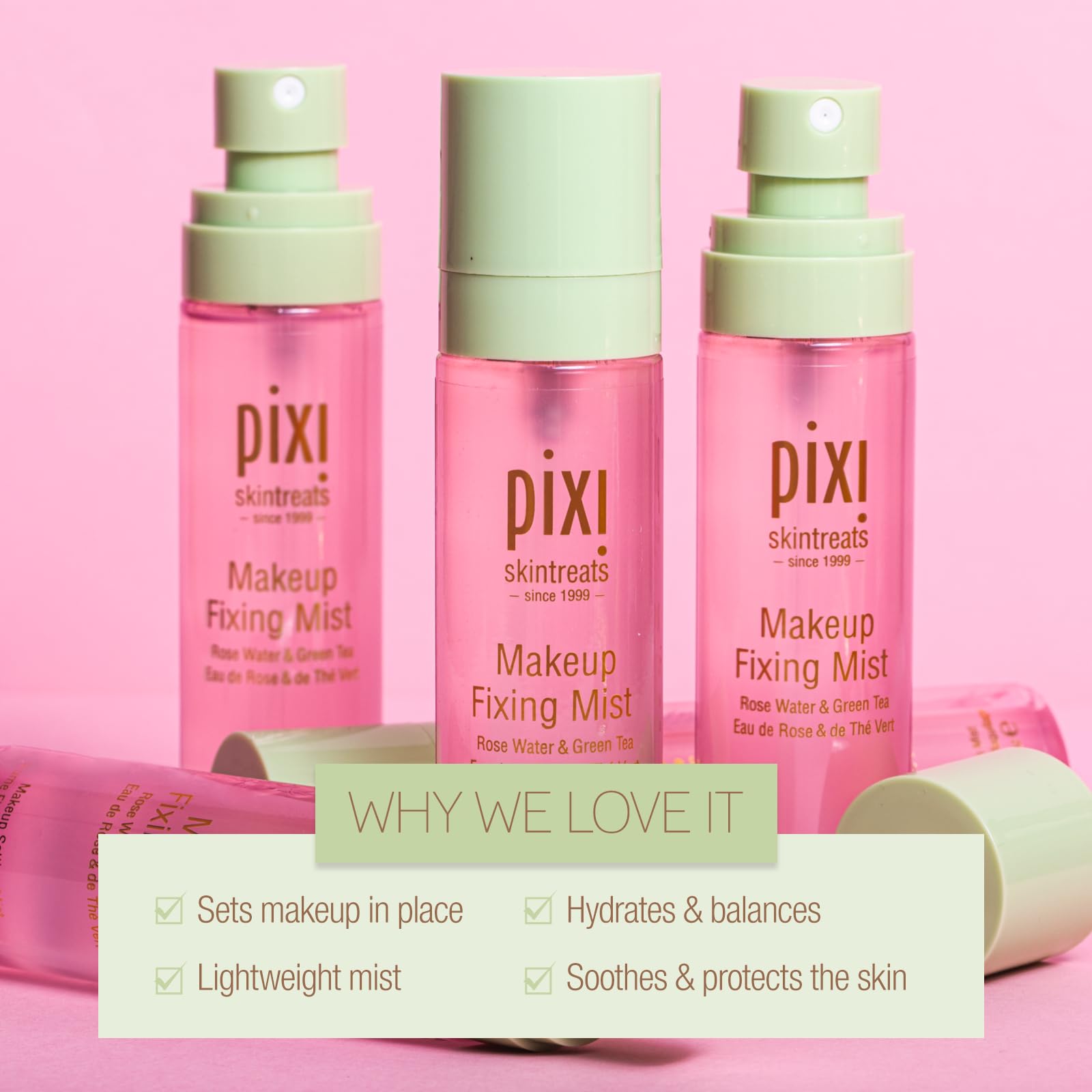 Pixi pulverizador para brocha mejora aplicación y prolonga la duración.