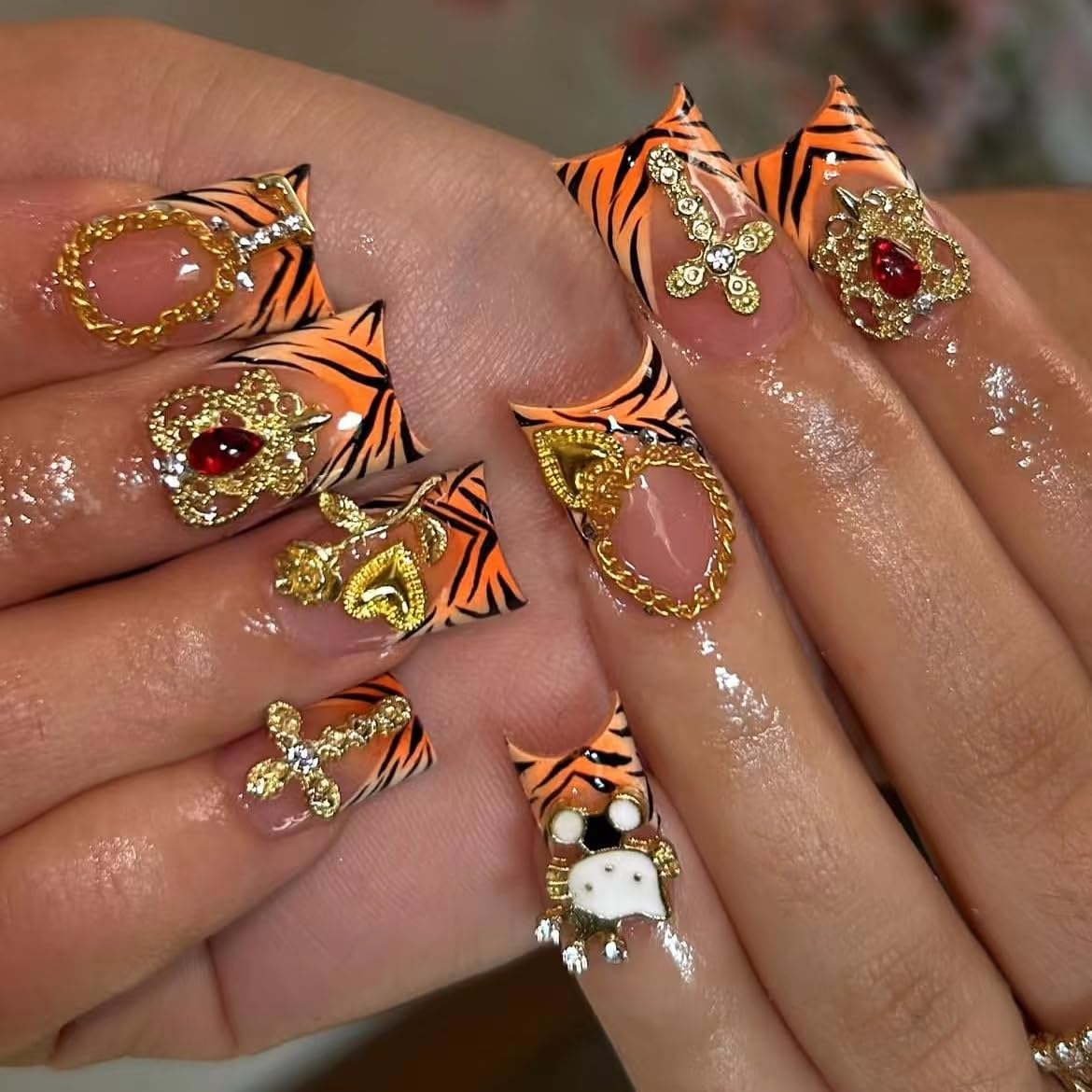 Pizadix piezas-3D oro varias, combina fácilmente en uñas.