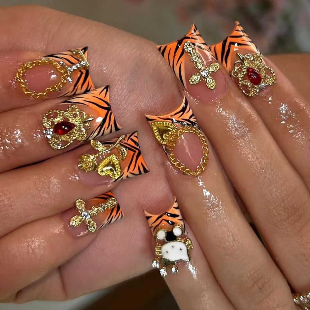 Pizadix piezas-3D oro varias, combina fácilmente en uñas.