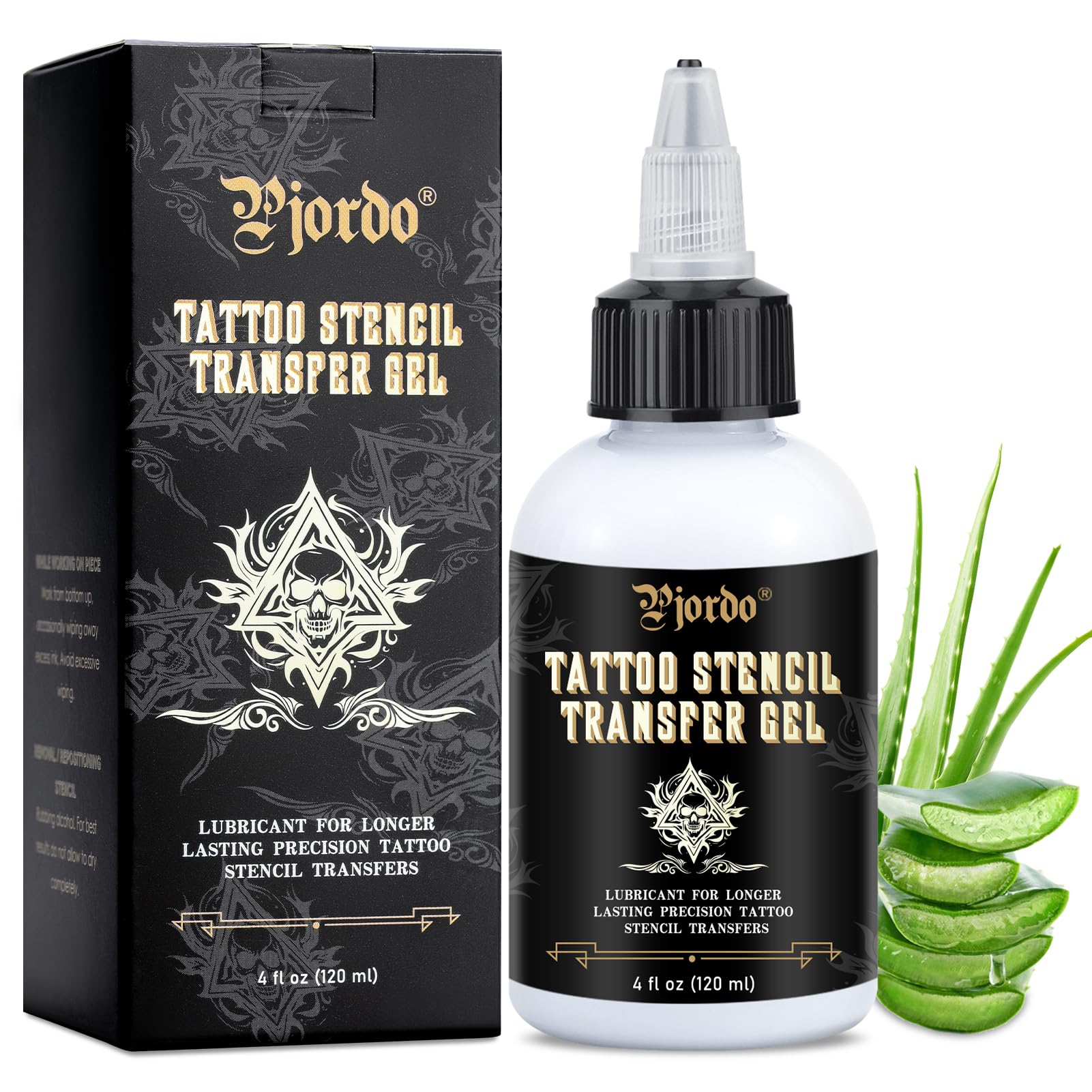 Pjordo gel de transferencia en piel, trazos claros para tatuaje