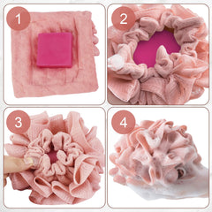 PKRFCJ guante exfoliante rosa para piel sensible