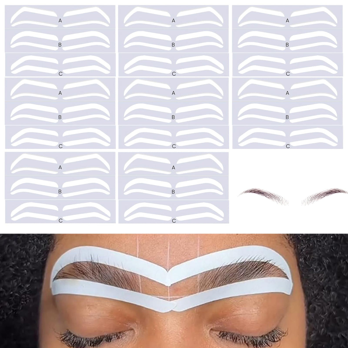 PKRFCJ plantillas de cejas 24 pares para delineado preciso