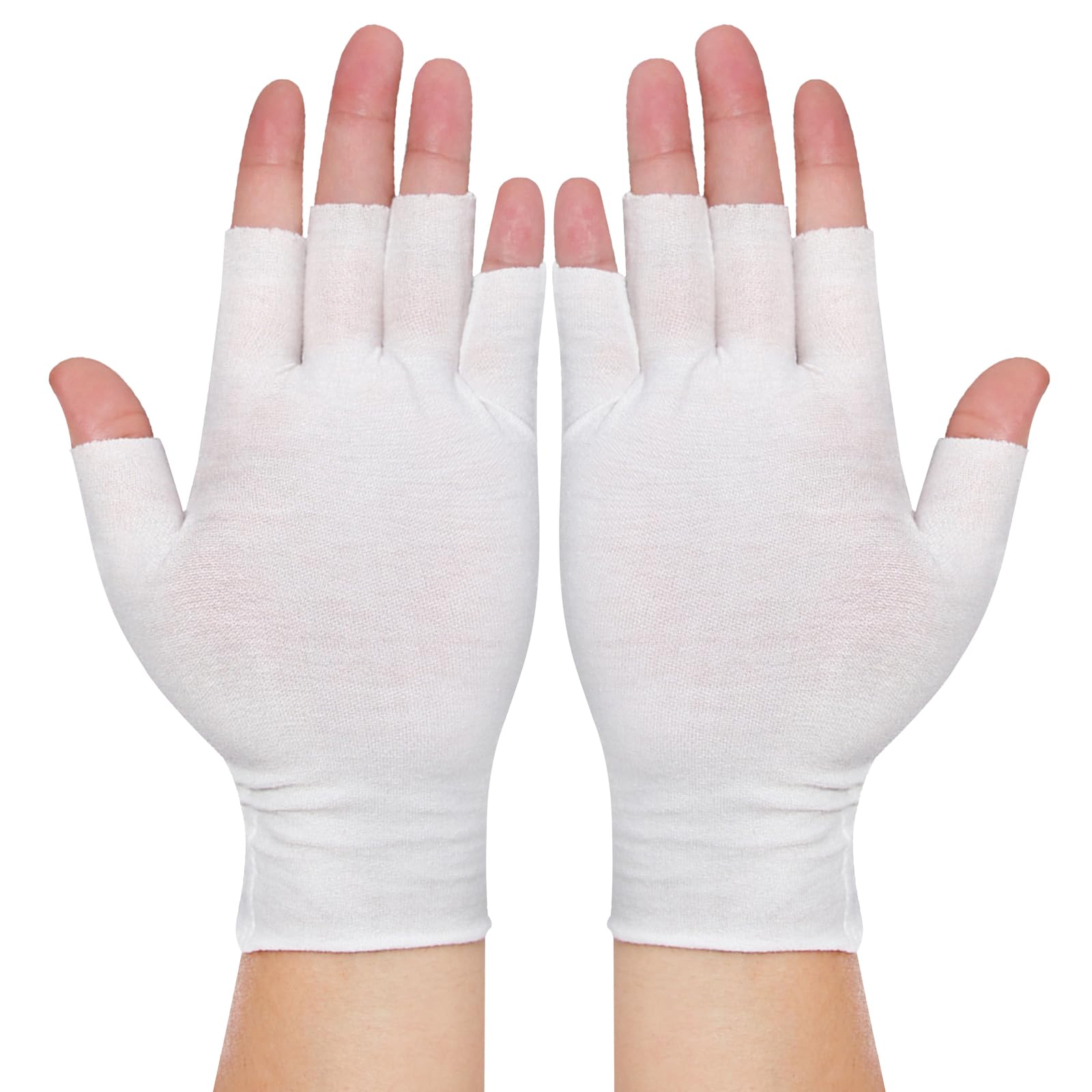 PKRFCJ Guantes blancos sin dedos para movilidad y comodidad.