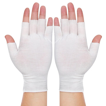 PKRFCJ Guantes blancos sin dedos para movilidad y comodidad.