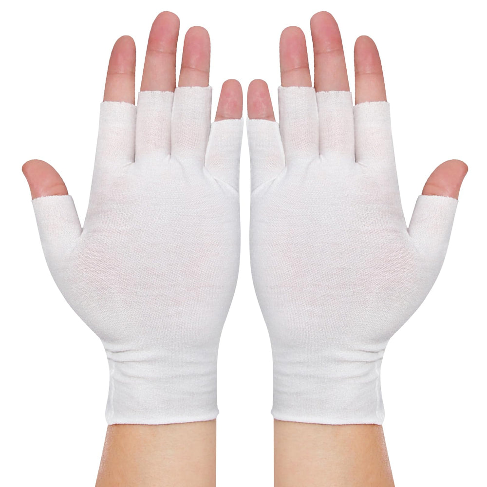 PKRFCJ Guantes blancos sin dedos para movilidad y comodidad.