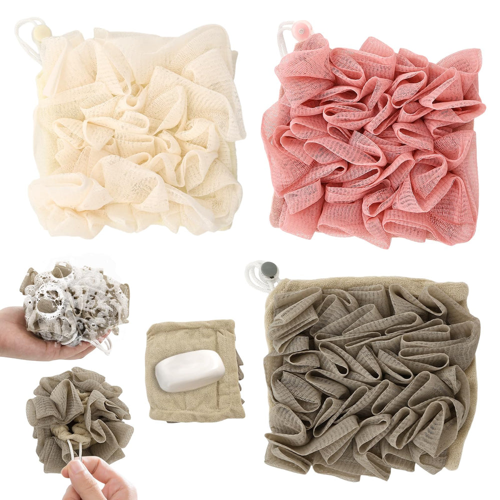 PKRFCJ jabon barra luffa dos-en-uno khaki exfoliación suave para baño