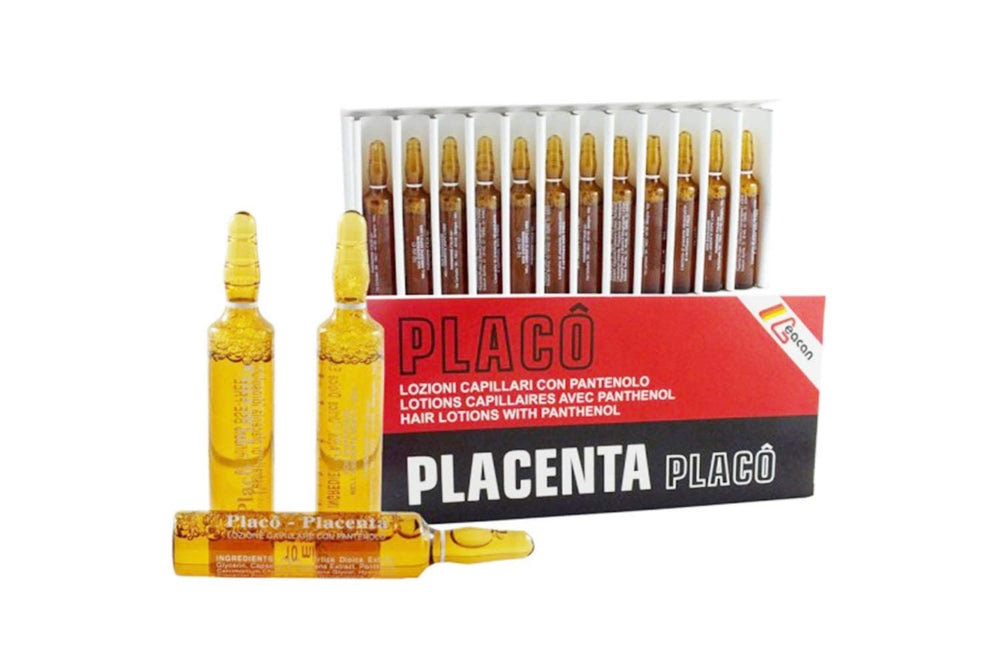Placenta Placo scalp-application close-up for brittle hair.