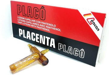 Placenta Placo vial against clean background for home care.