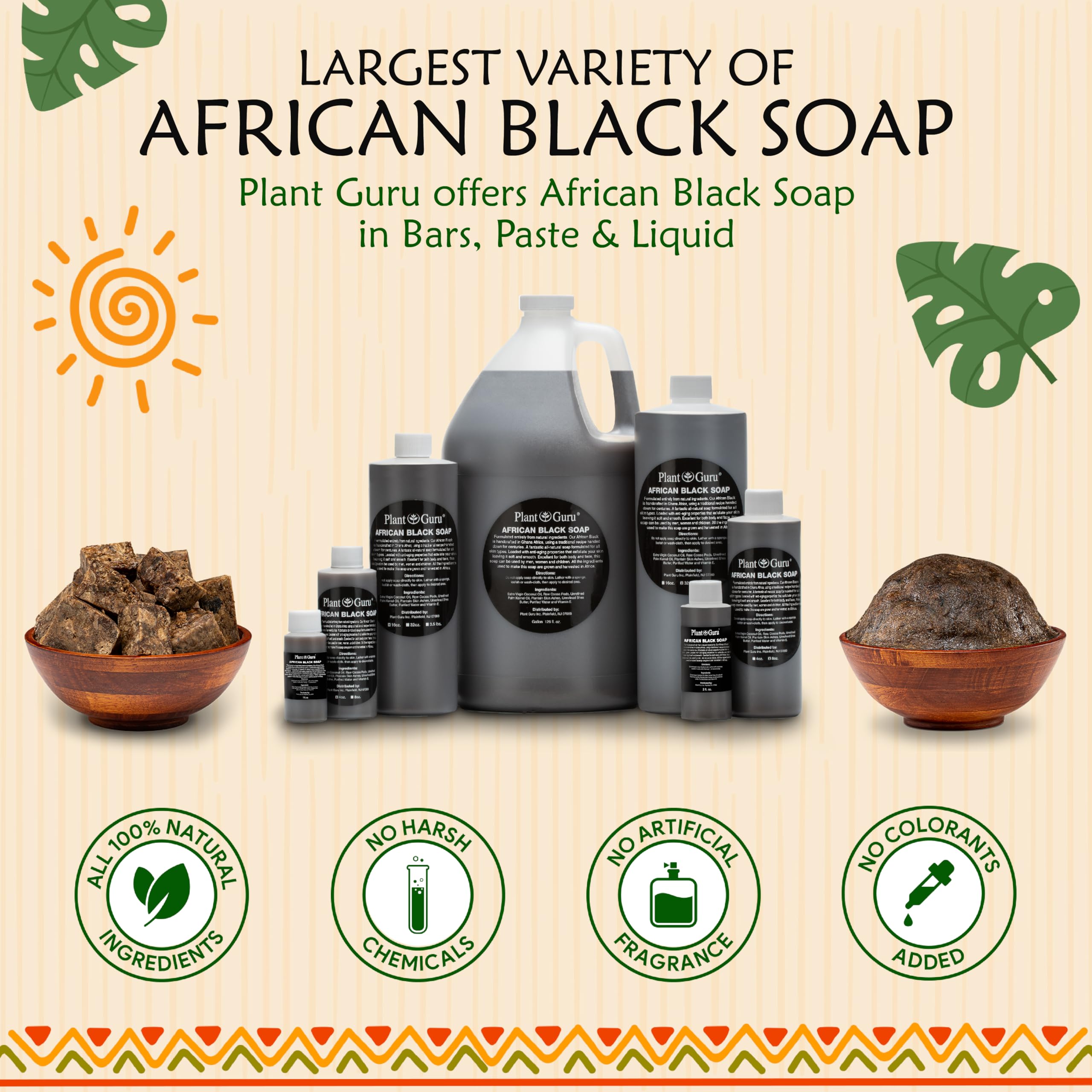 Plant Guru Jabon Negro Africano, limpieza del cuero cabelludo para un cabello limpio.