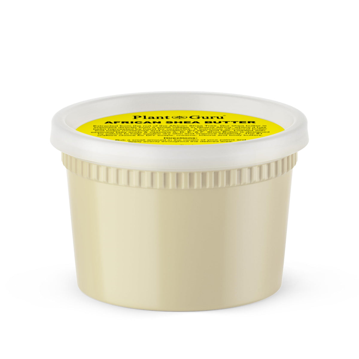 Plant Guru manteca karite africana en bote de 16oz para hidratación diaria.